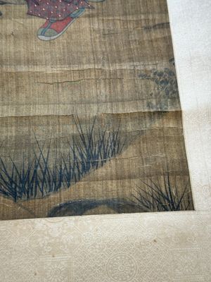 Follower of Su Hanchen 蘇漢臣 (1094-1172): 'Knick-knack peddler', ink and colour on silk, Qing or later — foto 11