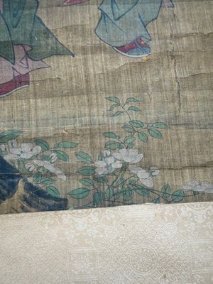 Follower of Su Hanchen 蘇漢臣 (1094-1172): 'Knick-knack peddler', ink and colour on silk, Qing or later — foto 12