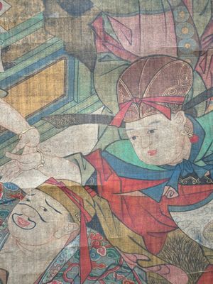 Follower of Su Hanchen 蘇漢臣 (1094-1172): 'Knick-knack peddler', ink and colour on silk, Qing or later — foto 14