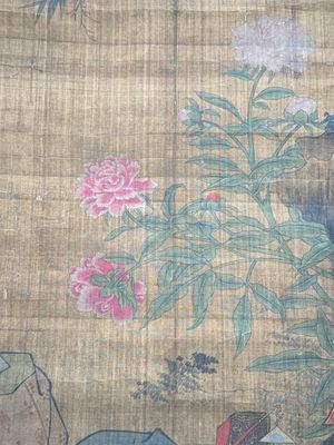 Follower of Su Hanchen 蘇漢臣 (1094-1172): 'Knick-knack peddler', ink and colour on silk, Qing or later — foto 5