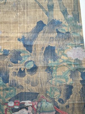Follower of Su Hanchen 蘇漢臣 (1094-1172): 'Knick-knack peddler', ink and colour on silk, Qing or later — foto 6
