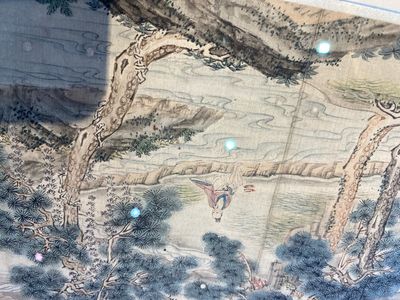 Follower of Tang Yin 唐寅 (1470-1524): 'Five landscapes and an album with two landscapes', ink and colour on silk, 20th C. — photo 12