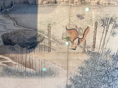Follower of Tang Yin 唐寅 (1470-1524): 'Five landscapes and an album with two landscapes', ink and colour on silk, 20th C. — photo 17