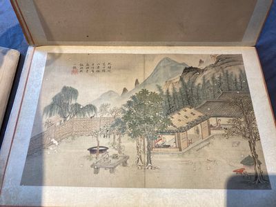 Follower of Tang Yin 唐寅 (1470-1524): 'Five landscapes and an album with two landscapes', ink and colour on silk, 20th C. — photo 6