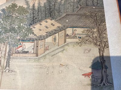 Follower of Tang Yin 唐寅 (1470-1524): 'Five landscapes and an album with two landscapes', ink and colour on silk, 20th C. — 照片 7