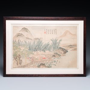 Follower of Tang Yin 唐寅 (1470-1524): 'Five landscapes and an album with two landscapes', ink and colour on silk, 20th C. — 照片 3