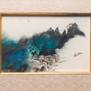 Follower of Zhang Daqian 張大千 (1898-1983): 'Landscape', ink and colour on paper — 照片 1