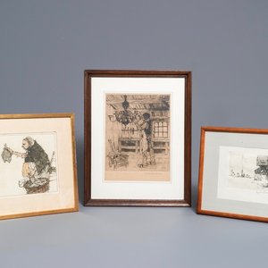 Fonteyne, Jules (1878 - 1964): trois eaux-fortes — photo 1