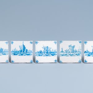Forty Dutch Delft blue and white 'landscape' tiles, 18th C. — photo 6