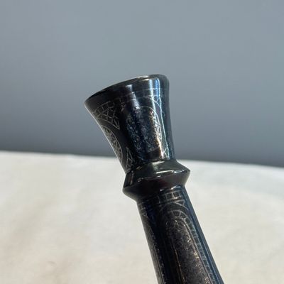Four Bidri metal hookah bases and a copper hookah base or vase — 照片 28