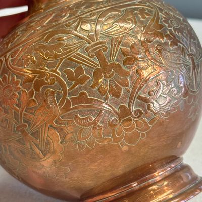 Four Bidri metal hookah bases and a copper hookah base or vase — 照片 47