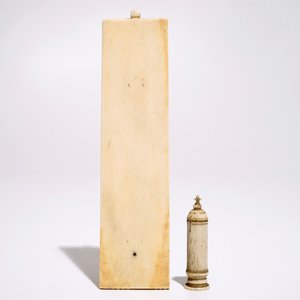 Four carved ivory figures, a miniature altar and a thermometer, Dieppe and other workshops, 19th C. — photo 9