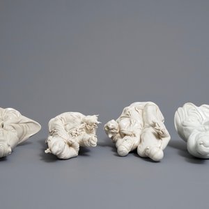 Four Chinese blanc de Chine figures and groups, 19/20th C. — 照片 7