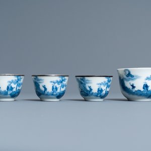 Four Chinese blue and white 'Bleu de Hue' cups for the Vietnamese market, Tu Duc reign mark, 19th C. — 照片 2