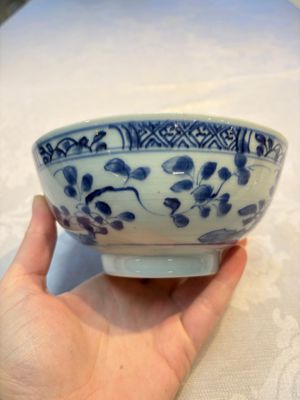 Four Chinese blue and white bowls, Qi Zhen Ru Yu 奇珍如玉 and Ding mark, Kangxi/Qianlong — photo 23
