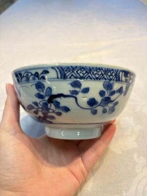 Four Chinese blue and white bowls, Qi Zhen Ru Yu 奇珍如玉 and Ding mark, Kangxi/Qianlong — photo 24