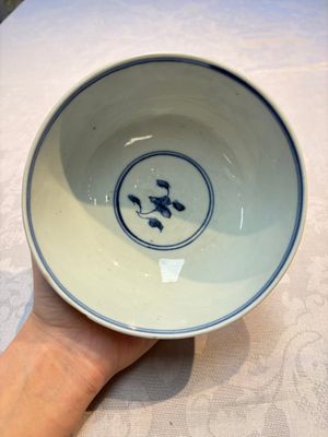 Four Chinese blue and white bowls, Qi Zhen Ru Yu 奇珍如玉 and Ding mark, Kangxi/Qianlong — photo 25