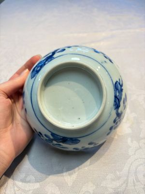 Four Chinese blue and white bowls, Qi Zhen Ru Yu 奇珍如玉 and Ding mark, Kangxi/Qianlong — photo 26