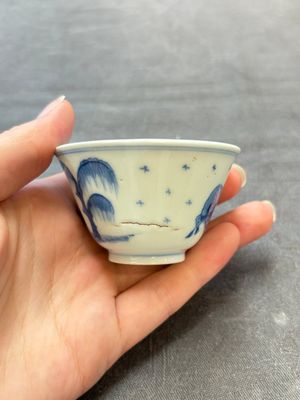 Four Chinese blue and white 'boy and buffalo' cups, Qi Yue Ru Yu 奇玥如玉 and Kun Chi Yu Shi 崑池玉石 marks, Yongzheng — 照片 16