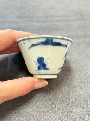 Four Chinese blue and white 'boy and buffalo' cups, Qi Yue Ru Yu 奇玥如玉 and Kun Chi Yu Shi 崑池玉石 marks, Yongzheng — 照片 20