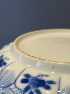 Four Chinese blue and white 'Eight Immortals' cups and saucers and five saucers, Chenghua and Lu mark, Kangxi — foto 9