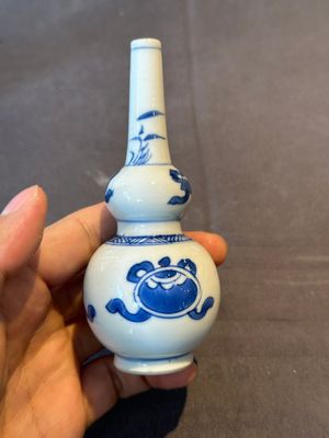 Four Chinese blue and white 'Eight Treasures 八寶' double gourd vases, Kangxi — foto 10