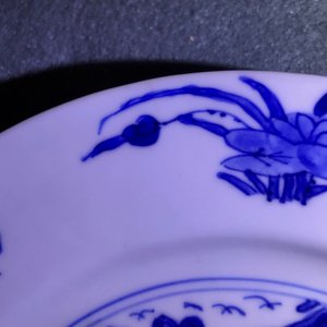 Four Chinese blue and white 'fish in a pond' plates, Kangxi mark and of the period — photo 3