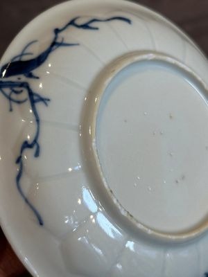 Four Chinese blue and white 'landscape' cups and saucers, Kangxi — photo 9