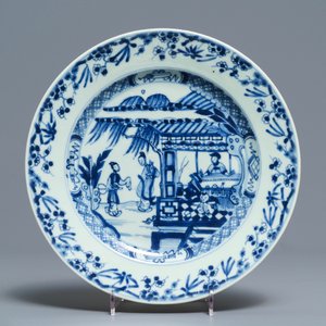Four Chinese blue and white 'Romance of the Western Chamber' plates, Yongzheng — photo 2