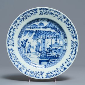 Four Chinese blue and white 'Romance of the Western Chamber' plates, Yongzheng — photo 5