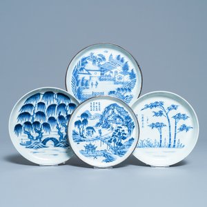 Four Chinese blue and white Vietnamese market 'Bleu de Hue' plates, 19th C. — 照片 1