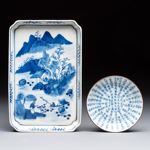 Four Chinese blue and white wares, and two iron-red-decorated wares, 19/20th C. — photo 2