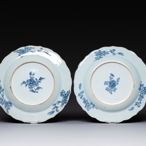 Four Chinese blue and white 'Xi Xiang Ji' plates, Qianlong — foto 5