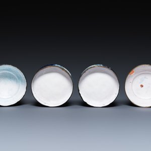 Four Chinese blue-ground Canton enamel wares, Qianlong/Jiaqing — 照片 12