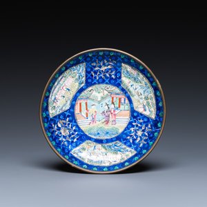 Four Chinese blue-ground Canton enamel wares, Qianlong/Jiaqing — 照片 14