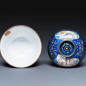 Four Chinese blue-ground Canton enamel wares, Qianlong/Jiaqing — 照片 20