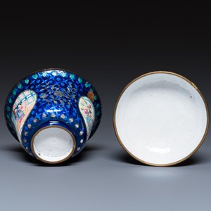 Four Chinese blue-ground Canton enamel wares, Qianlong/Jiaqing — 照片 21