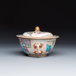 Four Chinese Canton famille rose vases and a covered bowl with figural design — foto 9