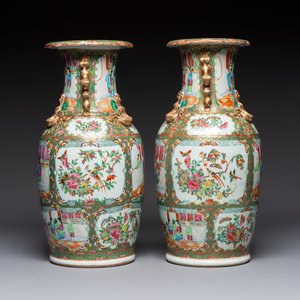Four Chinese Canton famille rose vases with narrative design, 19th C. — photo 5