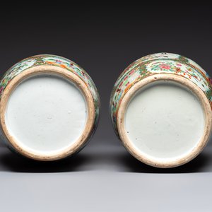 Four Chinese Canton famille rose vases with narrative design, 19th C. — photo 7
