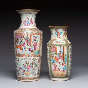 Four Chinese Canton famille rose vases with narrative design, 19th C. — photo 10