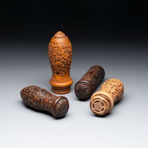 Four Chinese carved wooden cricket cages, 20th C. — photo 1