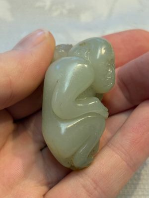 Four Chinese celadon and russet jade carvings, Qing — foto 19