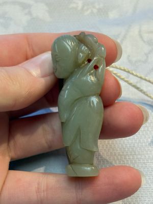 Four Chinese celadon and russet jade carvings, Qing — foto 23