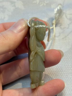 Four Chinese celadon and russet jade carvings, Qing — foto 25