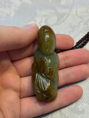 Four Chinese celadon and russet jade carvings, Qing — foto 9