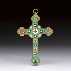 Four Chinese cloisonné crucifixes and a holy water font, 19th C. — photo 3