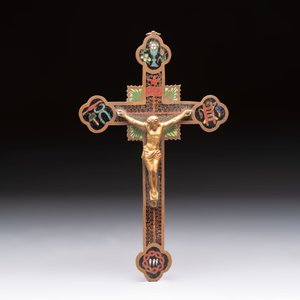 Four Chinese cloisonné crucifixes and a holy water font, 19th C. — photo 8