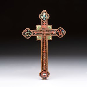 Four Chinese cloisonné crucifixes and a holy water font, 19th C. — photo 9