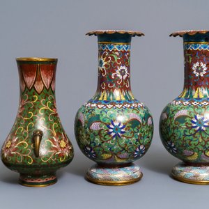 Four Chinese cloisonné vases, 19/20th C. — photo 5